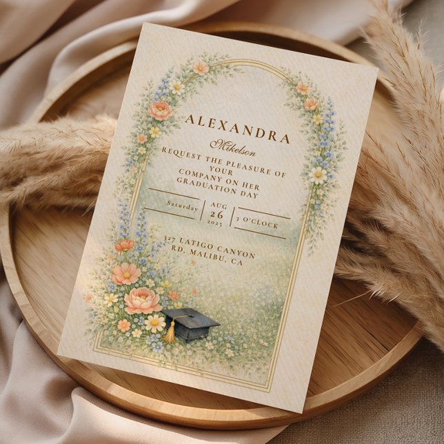 Invitation Célébration de la remise des diplômes de la rose d (Créateur téléchargé)