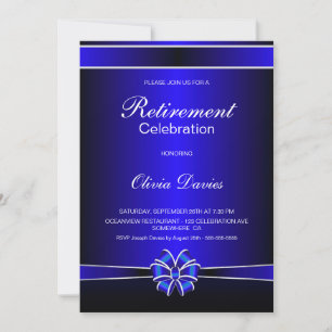 Invitation Célébration de la retraite en noir et bleu