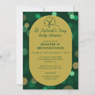 Invitation Célébration de la Saint-Patrick chanceuse Bokeh