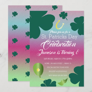 Invitation Célébration de la Saint-Patrick Shamrock Paillette