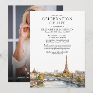 Invitation Célébration de la vie à Paris France Photo de funé