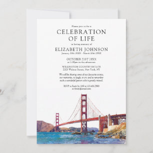 Invitation Célébration de la vie à San Francisco Obsèques