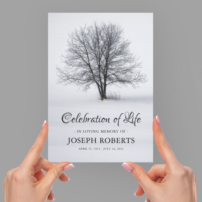Invitation Célébration de la vie | Arbre funéraire (Créateur téléchargé)