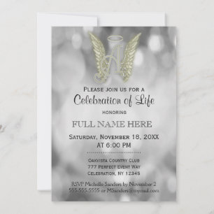 Invitation Célébration de la vie - Argent
