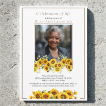 Célébration de la vie avec bordure de tournesols P