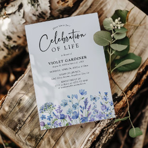 Invitation Célébration de la vie avec des fleurs sauvages ble