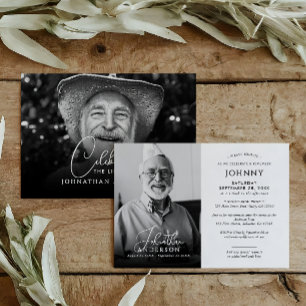 Invitation Célébration de la vie avec photo de souvenir funér