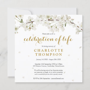 Invitation Célébration de la vie avec photo florale à fleurs 