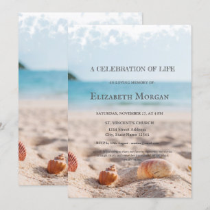 Invitation Célébration de la vie Coquillages de plage