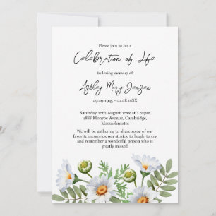 Invitation Célébration de la vie de Daisy Photo Funérailles 