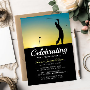 Invitation Célébration de la vie de Golfer Dans la mémoire