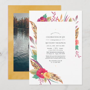 Invitation Célébration de la vie de safari floral à l'aquarel