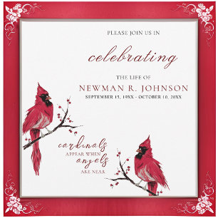 Invitation Célébration de la vie du cardinal rouge