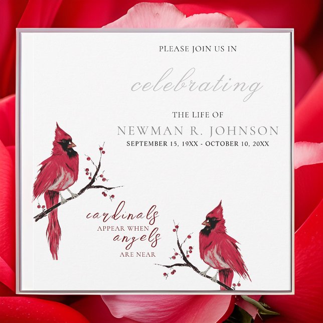 Invitation Célébration de la vie du cardinal rouge (Créateur téléchargé)