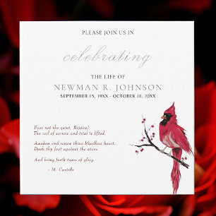 Invitation Célébration de la vie du cardinal rouge