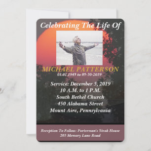 Invitation Célébration de la vie du pêcheur Mémorial du couch