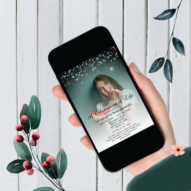 Invitation Célébration de la vie Élégante et savoureuse funér (Créateur téléchargé)