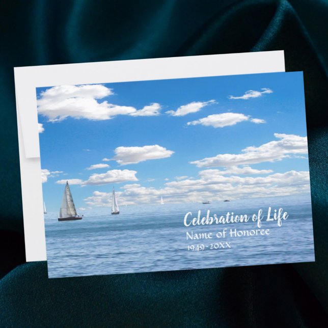 Invitation Célébration de la vie en bateau à voile (Créateur téléchargé)