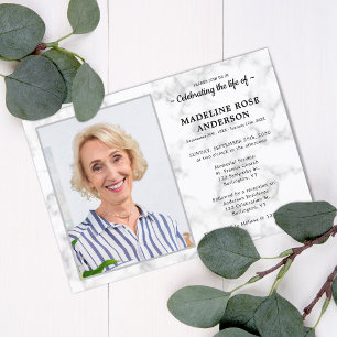 Invitation Célébration De La Vie En Marbre Photo Funérailles