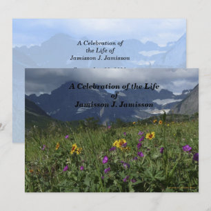 Invitation Célébration de la vie Fleur sauvage de la montagne