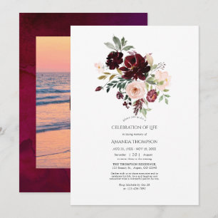 Invitation Célébration de la vie florale aux fruits rouges et