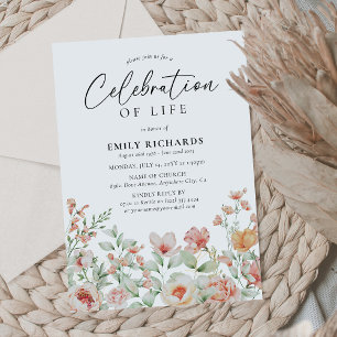 Invitation Célébration de la vie florale de pêche botanique