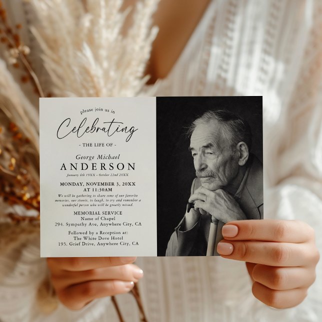 Invitation Célébration de la vie Funérailles commémoratives P (Créateur téléchargé)