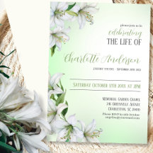 Célébration de la vie Funérailles florales Invitat