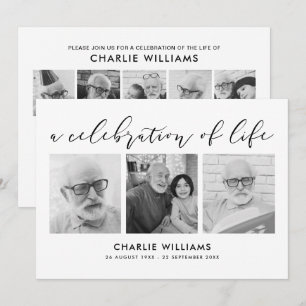 Invitation Célébration de la vie/Funérailles/Mémorial de 8 ph