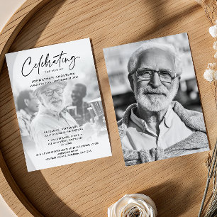 Invitation Célébration de la vie/Funérailles/Mémorial en 2 ph