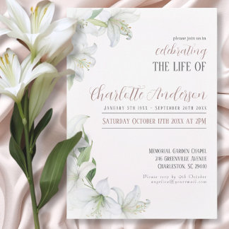 Invitation Célébration de la vie funéraire