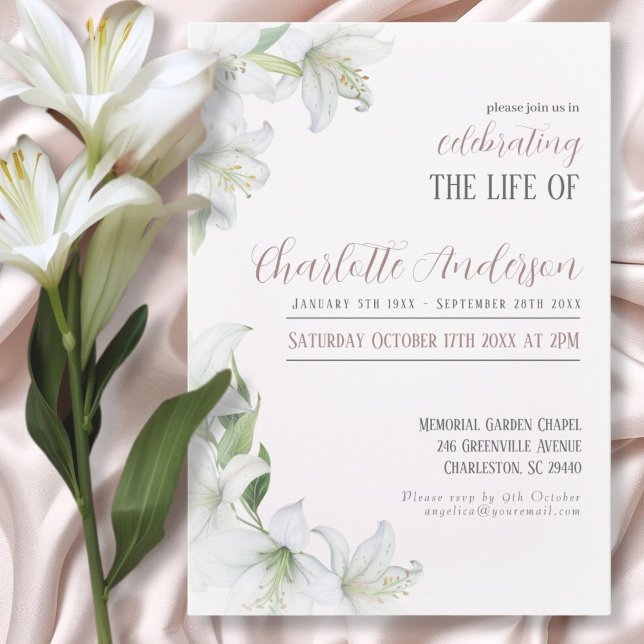 Invitation Célébration de la vie funéraire (Créateur téléchargé)