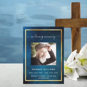 Invitation Célébration de la vie funéraire bleu ciel programm