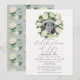 Invitation Célébration de la vie funéraire de Hydrangea