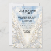 Célébration de la vie funéraire des ailes d'ange é