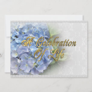 Invitation Célébration de la vie Hydrangea et dentelle