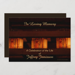 Invitation Célébration de la vie Invitation, bougies commémor