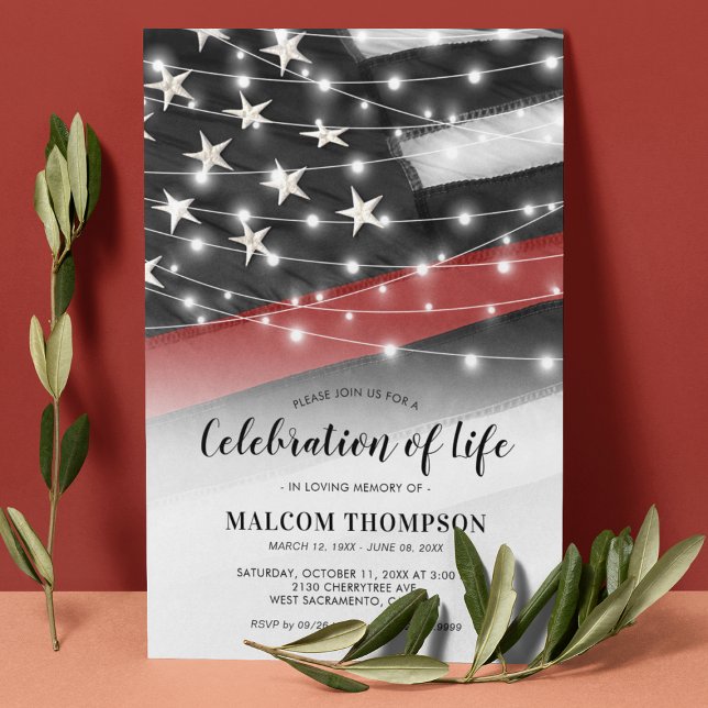 Invitation Célébration de la vie Mémorial des pompiers (Créateur téléchargé)