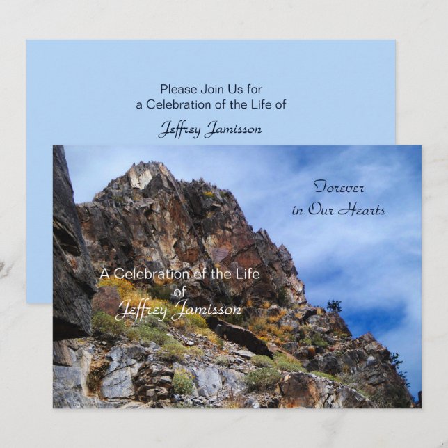 Invitation Célébration de la vie Nature, montagnes escarpées (Devant / Derrière)