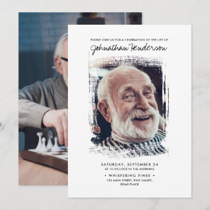 Invitation Célébration de la vie/obsèques/mémorial en 2 photo