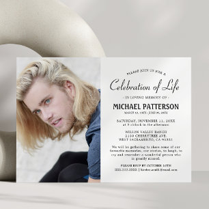 Invitation Célébration de la vie – photo funéraire