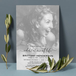 Invitation Célébration de la vie Photo funéraire