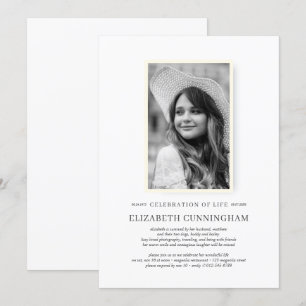 Invitation Célébration de la vie Photo simple et élégante