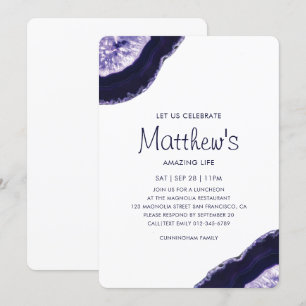 Invitation Célébration de la vie Pierre minérale naturelle