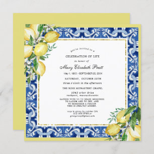 Invitation Célébration de la vie Service commémoratif Citron 