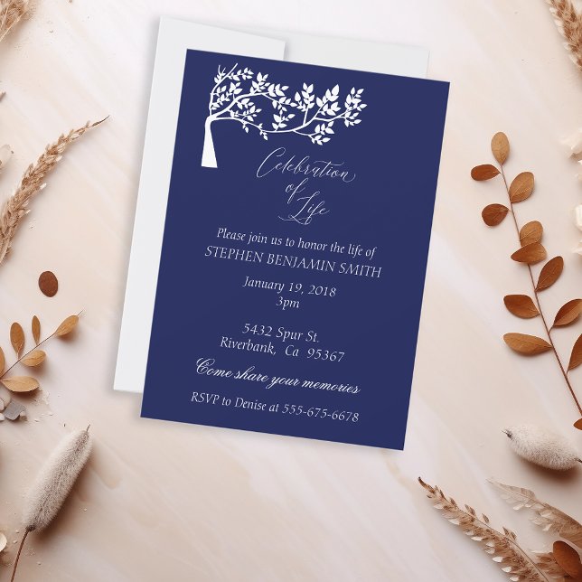 Invitation Célébration de la vie Service commémoratif Marine (Créateur téléchargé)