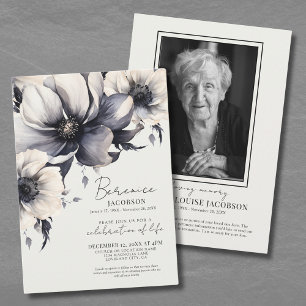 Invitation Célébration De La Vie Service Funèbre Élégant