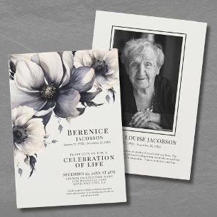 Invitation Célébration De La Vie Service Funèbre Élégant