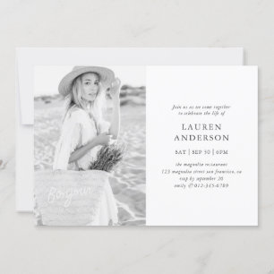 Invitation Célébration de la vie Simple moderne Photo chic