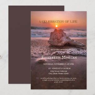 Invitation Célébration de la vie sur la plage au coucher du s